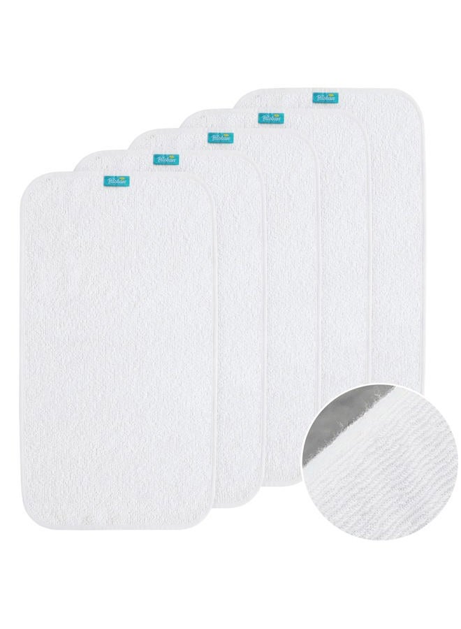 Desert Breeze Distributing Changing Pad Liner 5 Count, Waterproof Larger Changing Pad Cover 28" X 15", Cotton Terry, Absorbent & Skin-Friendly Changing Pad Liners (Solid Improved Thickness) - Image 1