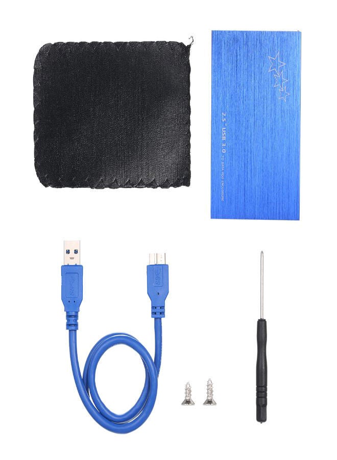 NIBEMINENT USB To Sata HDD Converter Enclosure Case With Accessory Blue/Black/Silver - Image 1