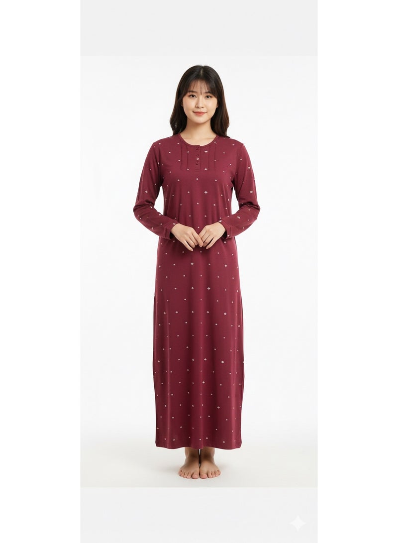 Jet Women’s Long Winter Nightgown – Soft Milton Fabric