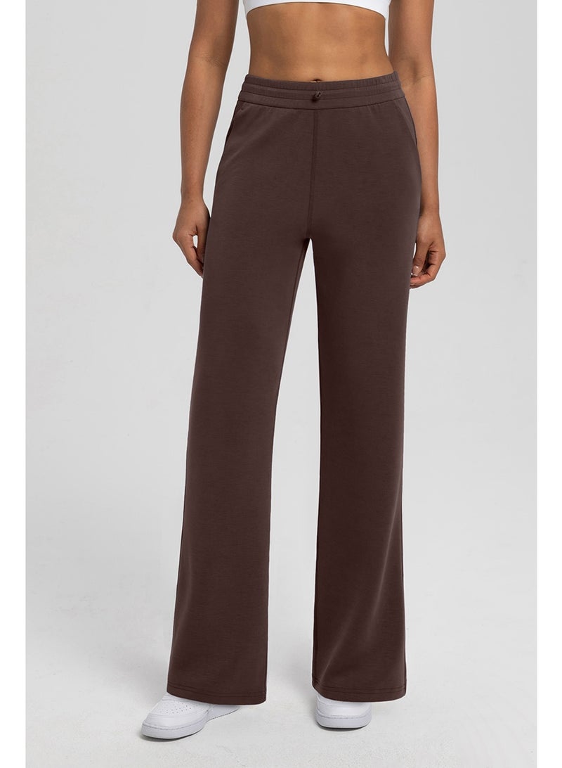 Women's High-Waisted Modal Wide Leg Yoga Pants - Sand Wash Air Layer Loose Casual Sports Trousers with Drawstring - Image 3