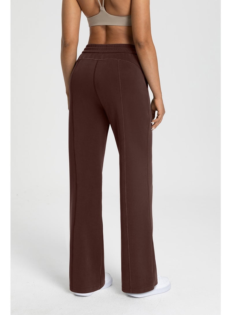 Women's High-Waisted Modal Wide Leg Yoga Pants - Sand Wash Air Layer Loose Casual Sports Trousers with Drawstring - Image 2