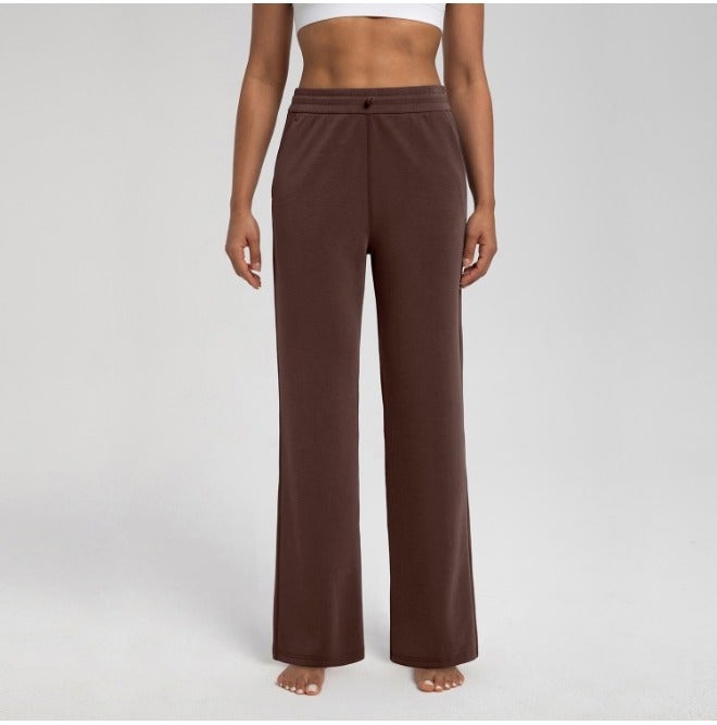 Women's High-Waisted Modal Wide Leg Yoga Pants - Sand Wash Air Layer Loose Casual Sports Trousers with Drawstring - Image 5