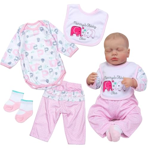 Pedolltree Reborn Baby Doll Clothes Baby Girl Doll Clothing Outfit Accessories 4 Pices Sets for 20 23 Inches - Image 1