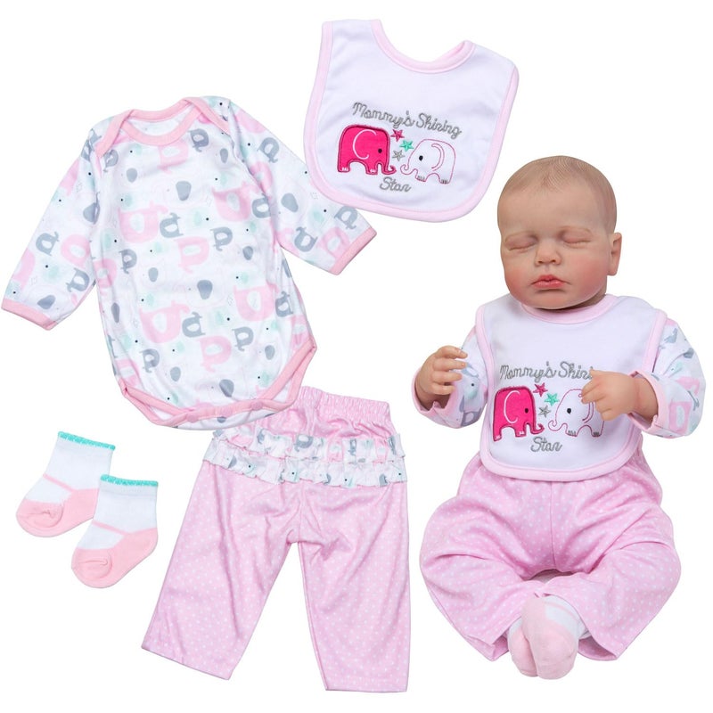 Pedolltree Reborn Baby Doll Clothes Baby Girl Doll Clothing Outfit Accessories 4 Pices Sets for 20 23 Inches - Image 4