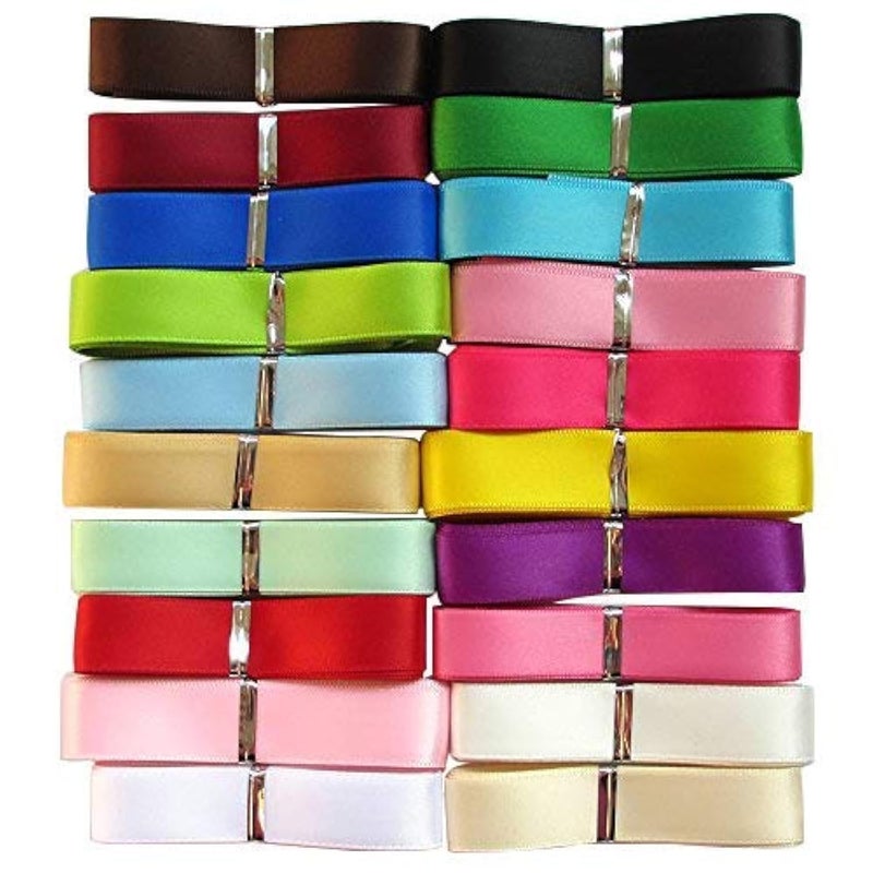 Chenkou Craft 58 15mm 20Yards Single Face Solid Satin Polyester Ribbon 20 Colors Assorted Bulk Lots Mix 58 Mix