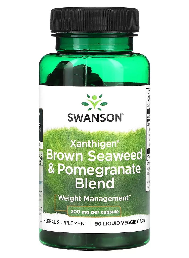SWANSON Swanson, Xanthigen Brown Seaweed & Pomegranate Blend, 200 mg, 90 Liquid Veggie Caps 