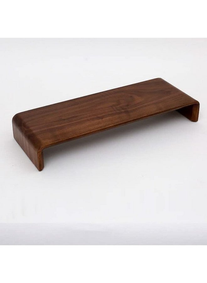 carpentray Wooden Computer Monitor Stand, Monitor Riser Desk Shelf Desktop Stand TV Laptop Riser with Keyboard Storage Desk (Walnut Finish) - Image 5