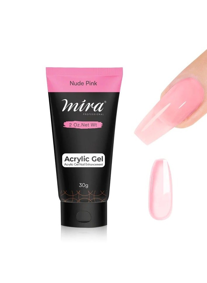 ميرا جل أكريليك احترافي لتقوية الأظافر وبناء وصلات الأظافر بلون وردي نود، 30 جم ميرا - Image 1