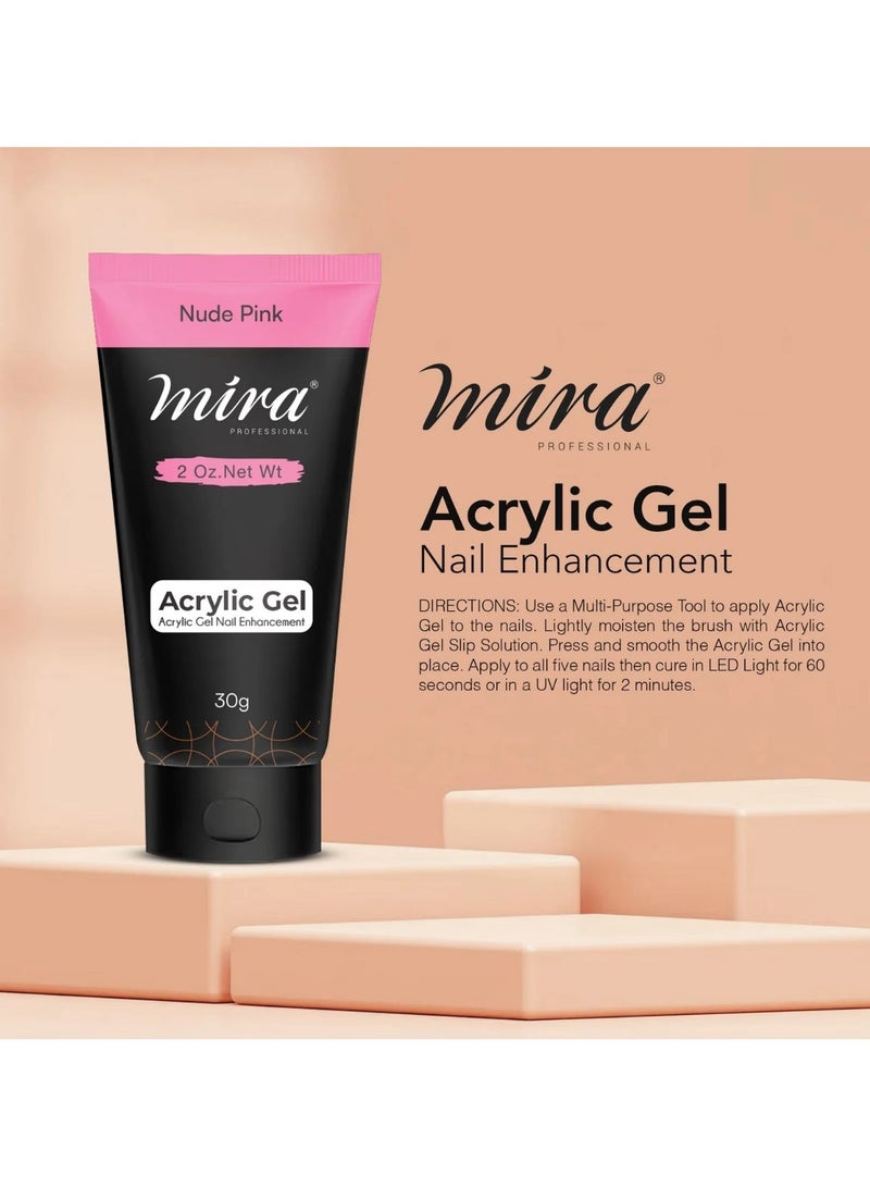 ميرا جل أكريليك احترافي لتقوية الأظافر وبناء وصلات الأظافر بلون وردي نود، 30 جم ميرا - Image 2