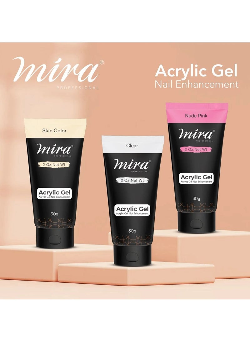 ميرا جل أكريليك احترافي لتقوية الأظافر وبناء وصلات الأظافر بلون وردي نود، 30 جم ميرا - Image 3