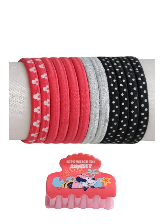 Yellow Bee Disney Minnie Mouse Hair Tie Set with Matching Clutcher - Red, Black & White, 13-Piece - Image 5