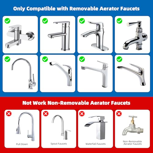 iFealClear 18 Pcs Brass Faucet Adapter Kit, Kitchen Sink Aerator Adapters with 4 Pcs Removal Wrench Tools, Male Female Connectors for Faucet with Removable Aerators to Water Filter, Garden Hose, Rv - Image 3