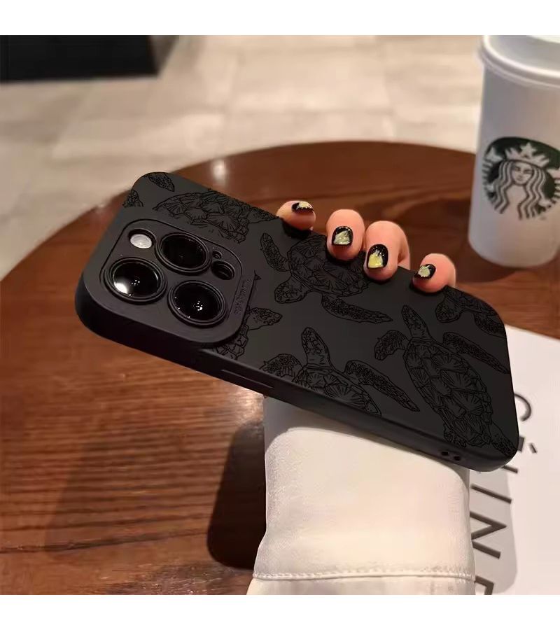 1 Piece Black Turtle Frosted Phone Case Compatible With iPhone 12 Protective Cover - Image 4