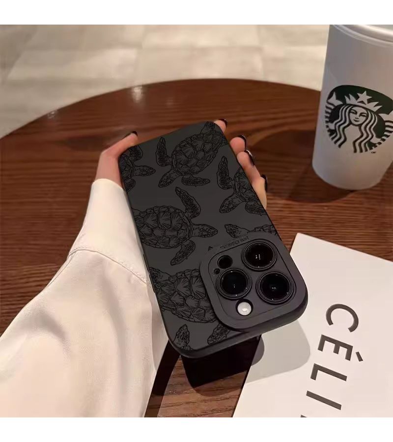 1 Piece Black Turtle Frosted Phone Case Compatible With iPhone 12 Protective Cover - Image 3