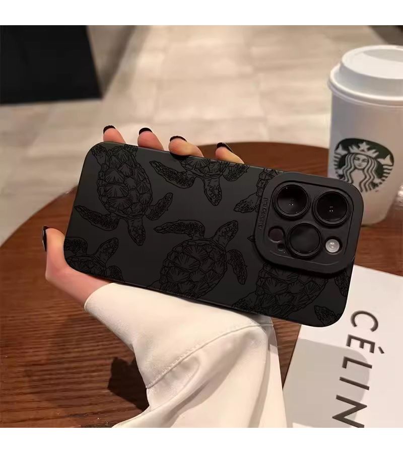 1 Piece Black Turtle Frosted Phone Case Compatible With iPhone 12 Protective Cover - Image 2