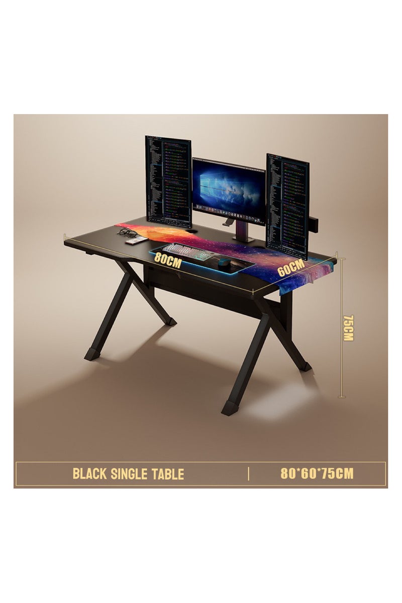 TNGames Black 80x60cm Gaming Desk | Extra-Thick 15mm Desktop | Compact Modern Computer Desk for Home Office, Bedroom & Study | Student Writing Gaming Table - Image 1
