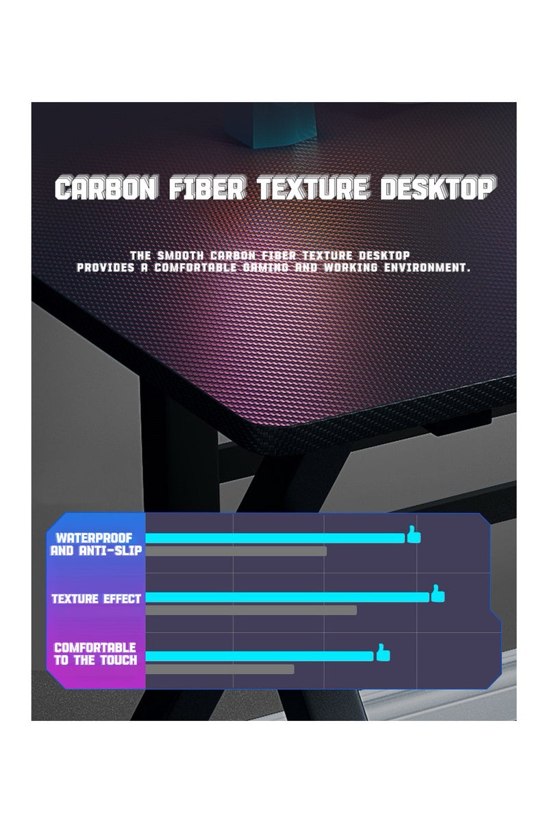 TNGames Black 80x60cm Gaming Desk | Extra-Thick 15mm Desktop | Compact Modern Computer Desk for Home Office, Bedroom & Study | Student Writing Gaming Table - Image 4