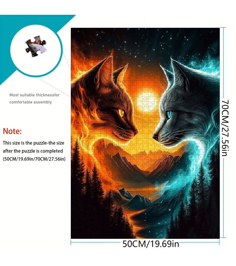 1000 Piece Puzzle 50x70cm Animal Mosaic Frameless Home Decor - Image 2