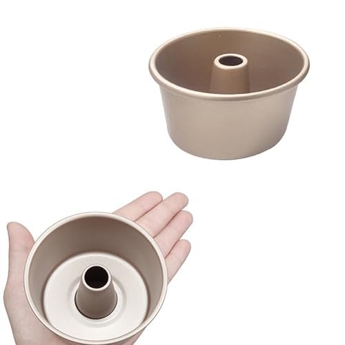MGGi 4 Inch Nonstick Fluted Tube Cake Pan, 4 Pcs Mini Buntz Cake Cup Set, Carbon Steel Reusable Small Baking Mould Cup Mold Bakeware for Kugelhopf, Cake, Brownie, Jello, Bavarois - Gold - Image 2