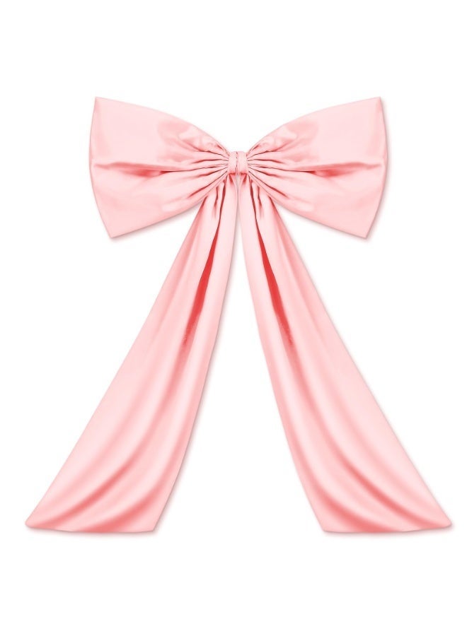 كيلا زينة على شكل فيونكة كبيرة للغرفة، تعليقة باب فيونكة عملاقة من Coquette لتزيين خلفية حفلة عيد الميلاد (وردي، 24 × 36 بوصة) - Image 1