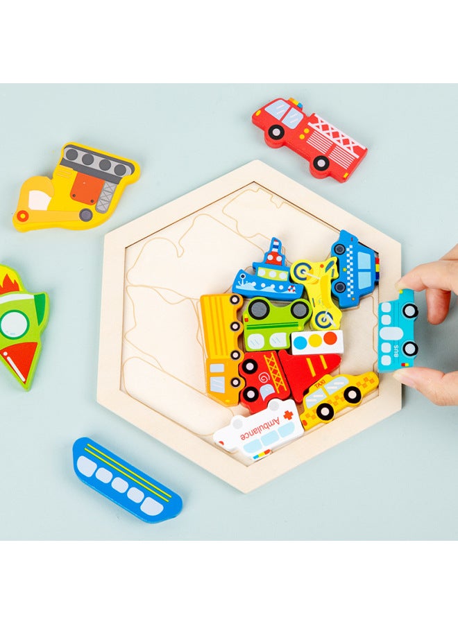Large Stereo Cartoon Puzzle For Kidsren 3-6 Years Old Enlightenment Assembled Large Particle Building Blocks Board Game Wooden Toys - Image 2