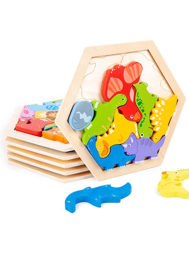 Large Stereo Cartoon Puzzle For Kidsren 3-6 Years Old Enlightenment Assembled Large Particle Building Blocks Board Game Wooden Toys - Image 5