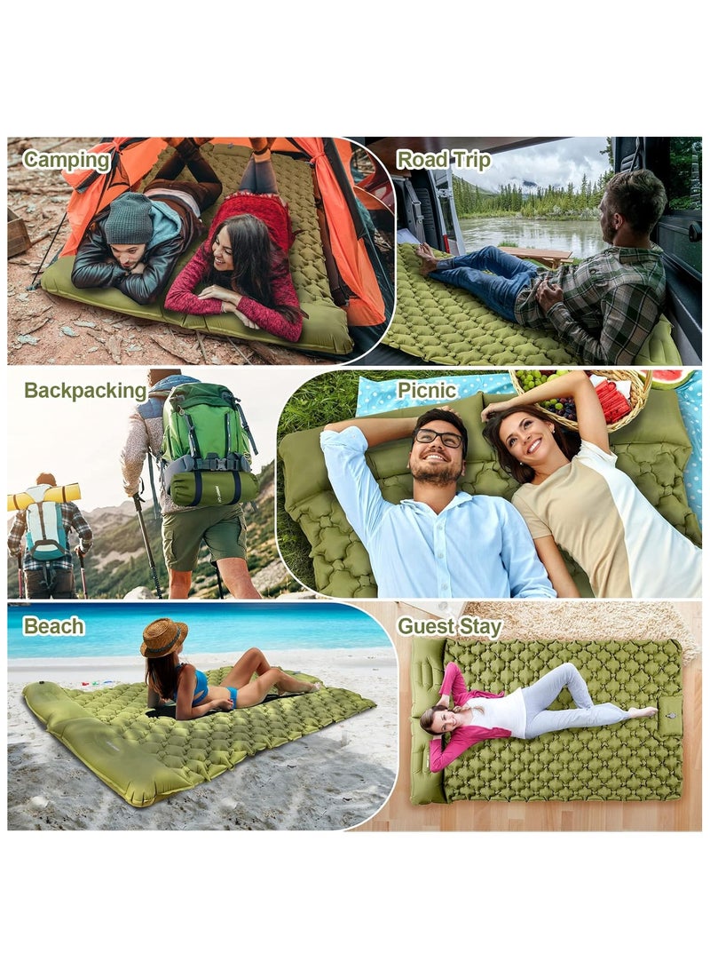 آنا سرير هوائي متنقل للرحلات في الهواء الطلق مزدوج الحجم 190*120*5 سم، مقاوم للرطوبة وسهل الحمل. - Image 2