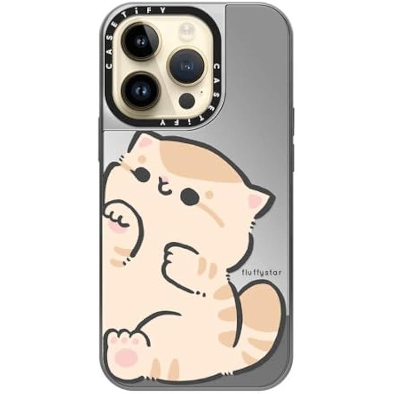 Casetify Mirror Case for iPhone 14 Pro Compatible with Magsafe - with Bobo - Silver on Silver - Image 4