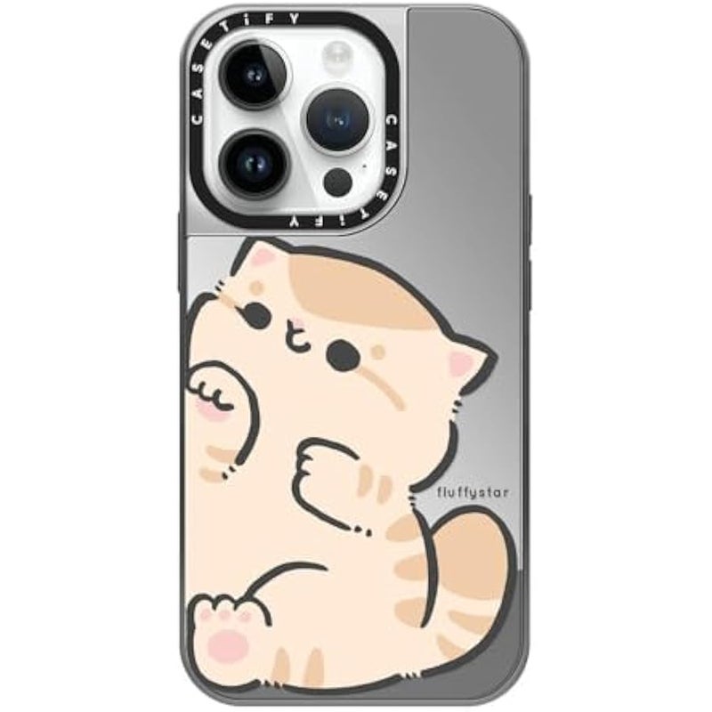 Casetify Mirror Case for iPhone 14 Pro Compatible with Magsafe - with Bobo - Silver on Silver - Image 1