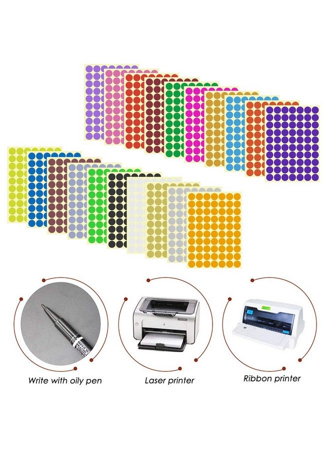 سورس تون 2800 قطعة من ملصقات النقاط الدائرية الترميزية مقاس 3/4 بوصة، ملصقات SourceTon 20 لونًا نيونًا بنقاط دائرية للترميز - Image 3