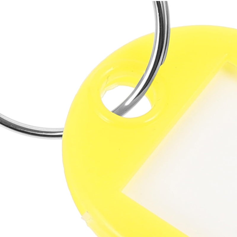 Yellow Plastic Key Tags 60 Pcs with Writable Window for Home Hotel Office Use - Image 4