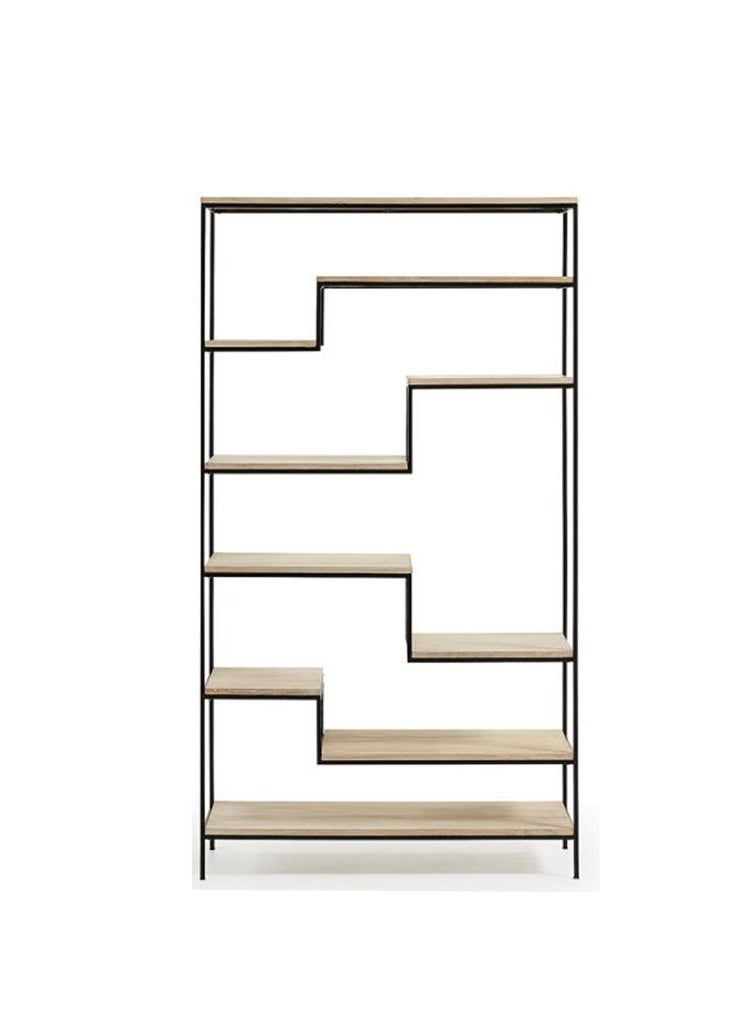 Masa Furniture Black and brown steel and MDF display unit - 180x40x100 cm from Masa Furniture  - Image 1
