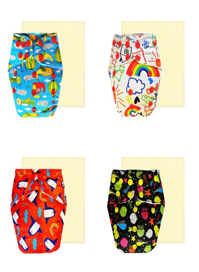 Dumbledo Elite Cloth Diaperwith Magical Soaker (Pack of 4) | Dry Feel and Comfortable | 6-Layer Absorbent Pad | Travel Friendly | Perfect for Indian Summers | 3 Months - 3 Years | Unisex Baby - Image 1