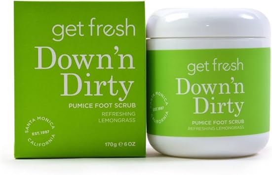Get Fresh Downn Dirty Foot Scrub With Pumice and Walnut Shell To Treat Hard Dry Feet and Callouses Exfoliate Soften Cracked Heels Toes Lemongrass 170g - Image 5