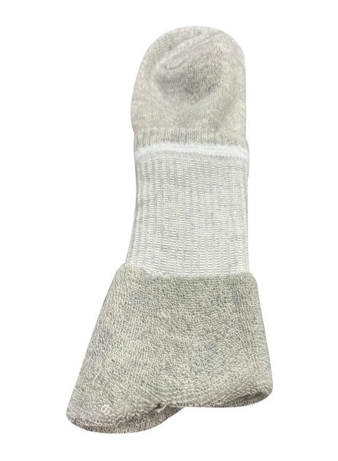 MUKHAKSH (Pack of 6 Pairs = 12 Socks Boys Winter Woolen Warm Melange Grey Ankle School Socks - Image 2