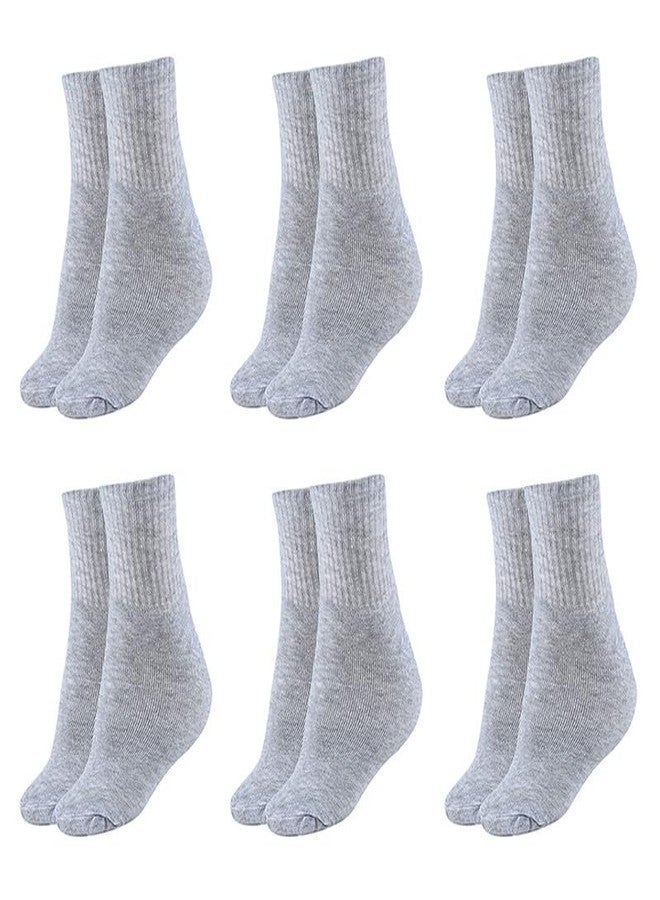 MUKHAKSH (Pack of 6 Pairs = 12 Socks Boys Winter Woolen Warm Melange Grey Ankle School Socks - Image 1