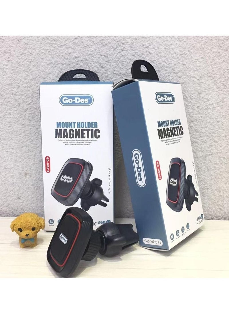 GO-DES Super Magnetic Mobile Phone Car Holder for all Mobiles, Tablets and iPads, 360° rotation - Image 1
