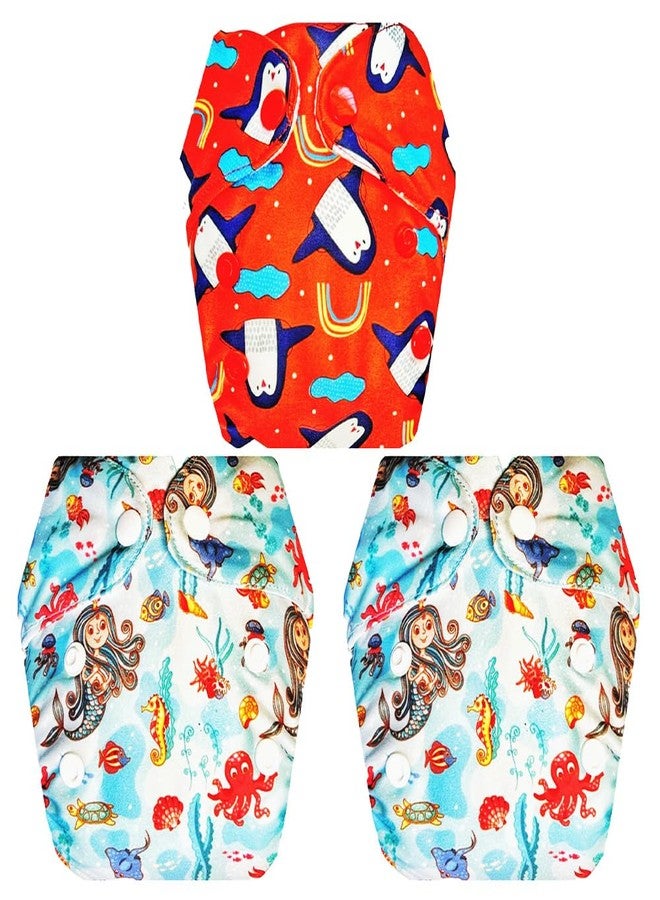 حفاضات قماشية فاخرة من دمبلدو للأطفال حديثي الولادة مع حشوة داخلية مدمجة (عبوة من 3 قطع) | ناعمة ولطيفة | وسادة ماصة من 6 طبقات | مناسبة للسفر | ضرورية للاستخدام اليومي | من 0 إلى 4 أشهر | للجنسين - Image 1