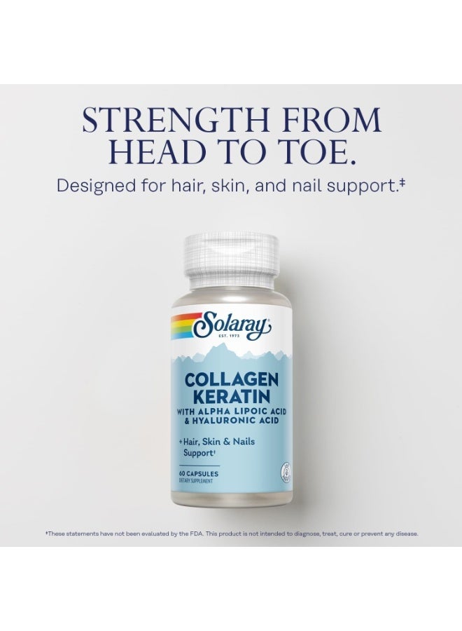 SOLARAY Collagen Keratin Capsules With Alpha Lipoic Acid & Hyaluronic Acid For Hair, Skin, & Nails, Pack of 60 - Image 3