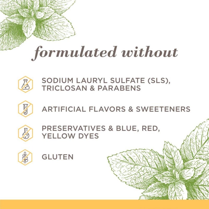 Burt's Bees Toothpaste, Natural Flavor, Fluoride-Free, Purely White, Zen Peppermint, 4.7 oz, Pack of 3 - Image 4