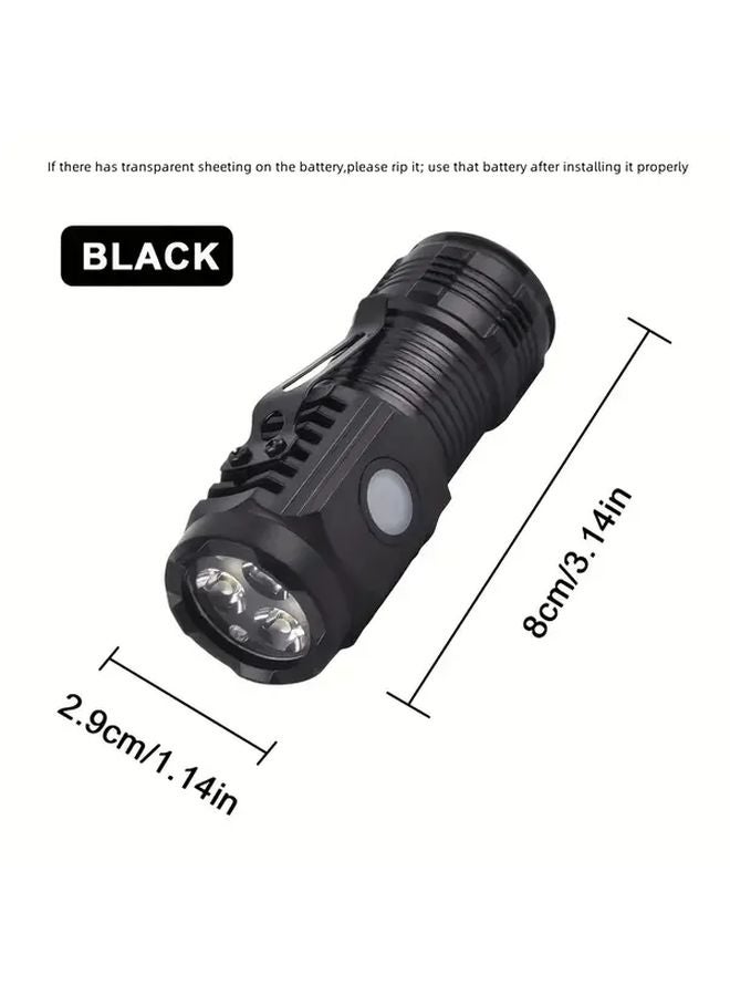 Black Pocket Sized LED Flashlight USB Rechargeable 5 Modes Metal Clip Bright Lumen - Image 4