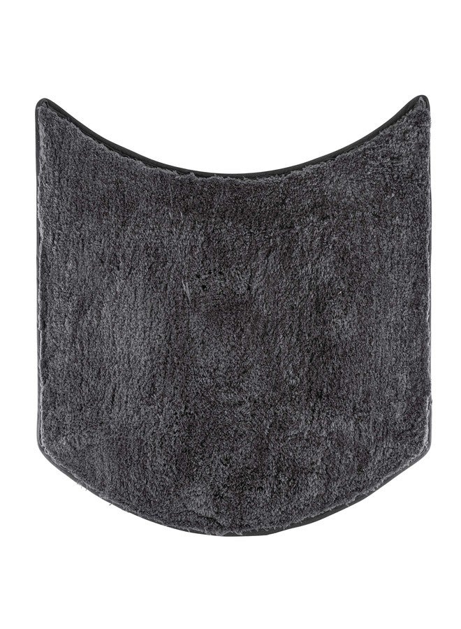 fluffy Bath Mat for Round Showers, Made of Microfiber, with Non-Slip Bottom (Small Curve | Shower Radius 21 5/8 inch, Anthracite) - Image 1
