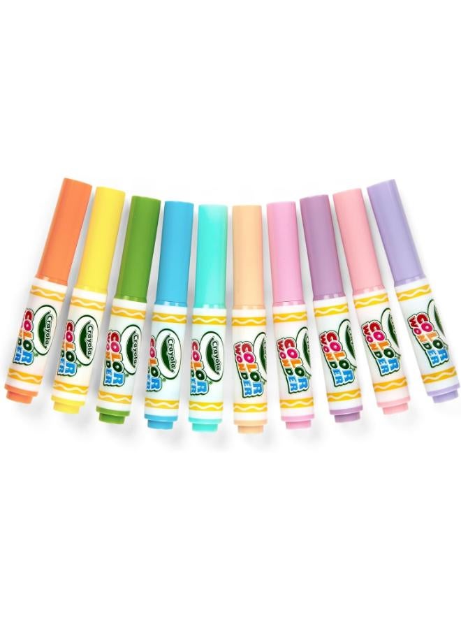 CRAYOLA - Color Wonder, Set of 10 Smudgeless Markers with Transparent Inks, Pastel Colors, Maxi Tip, Age 3+, 75-7019 - Image 1