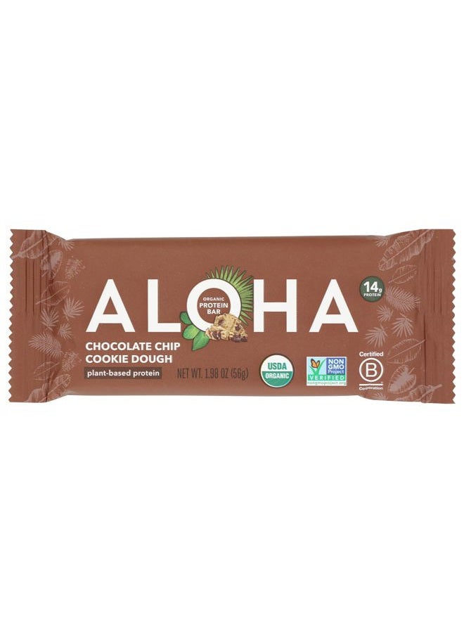 ALOHA Organic Plant-Based Protein bar, Chocolate Chip Cookie Dough, 1.98 Oz - Image 1