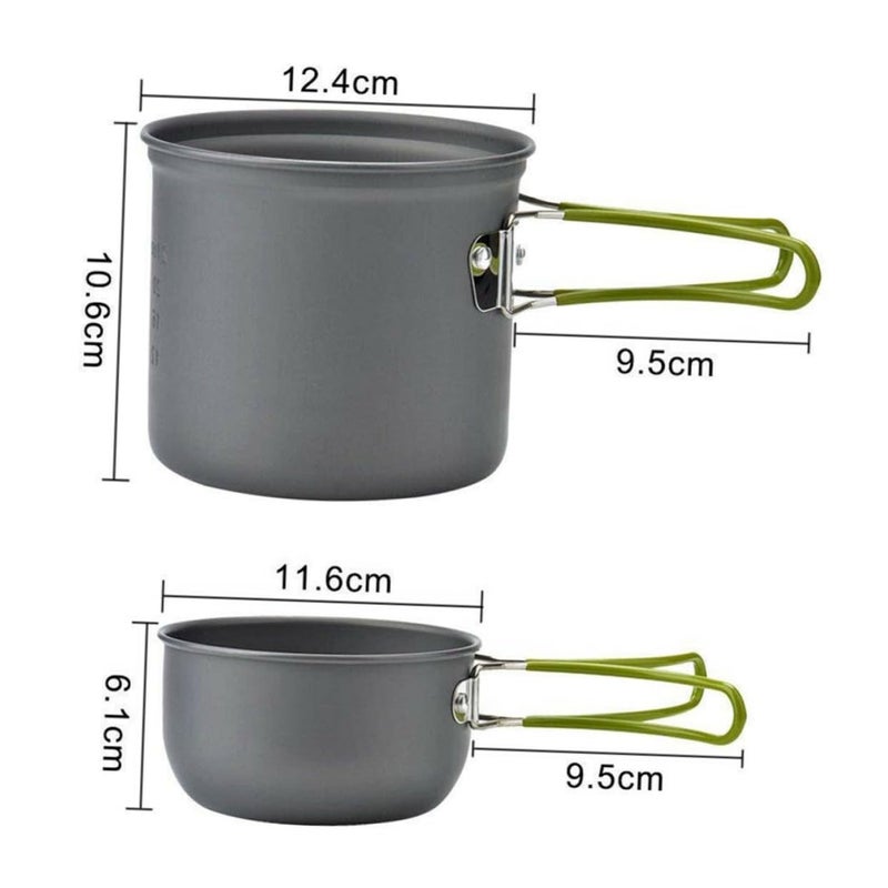 Portable Camping Cookware Set Non Stick Pan Teapot Lightweight 1 2 Person Outdoor Picnic - Image 3