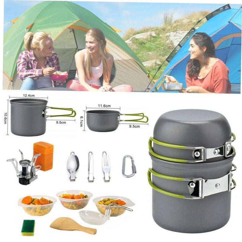 Portable Camping Cookware Set Non Stick Pan Teapot Lightweight 1 2 Person Outdoor Picnic - Image 5