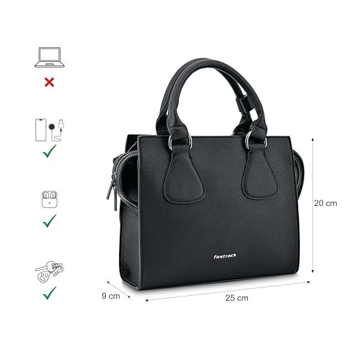 Fastrack Structured Satchel | Faux-Leather Women's Handbags | Satchel for Casual Carry - Image 4