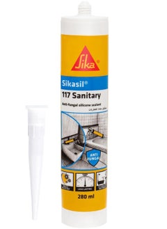 SIKA Sika Sikasil-117 Sanitary, Transparent, Anti-fungal acetoxy silicone sealant for sanitary applications, Weathering resistance, 280 ml Cartridge  - Image 1