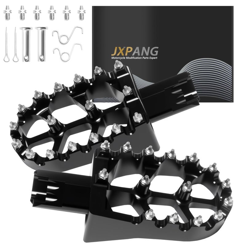 JXPANG Dirt Bike Foot Pegs, CNC Anti-Slip Foot Pedals For 50cc 70cc 80cc 90cc-125cc XR50 XR70 XR110 CRF50 CRF70 CRF110 SSR CT200U KAYO SDG Apollo RFZ Pit Bike Mini Bike Foot Pegs Footrest (Black) - Image 1