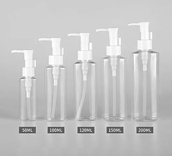 Quupy 3Pcs 100ml Empty Refillable Clear Plastic Pump Bottle Travel Bottle Make Up Cosmetic Container Dispenser for Lotion Shampoo - Image 3
